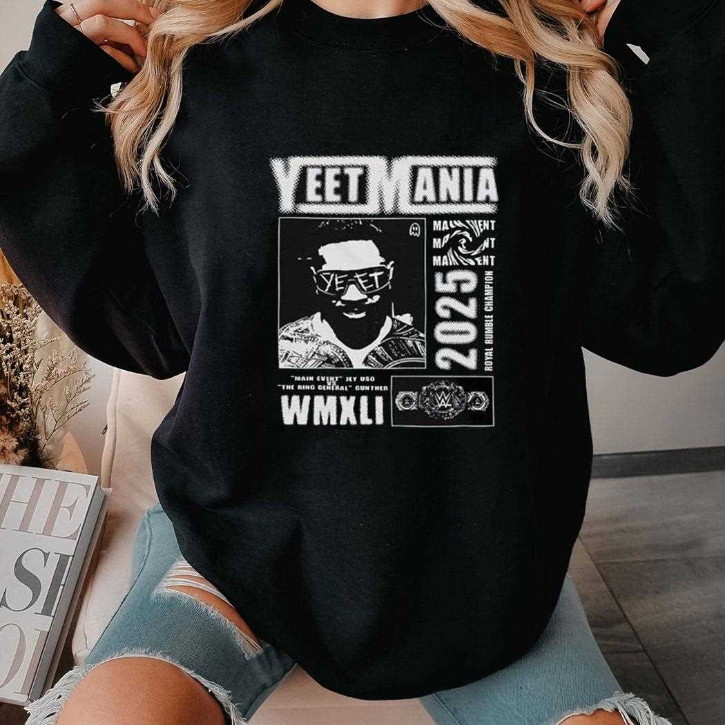 Jey Uso Yeet Mania Main Event 2025 Black t Shirt