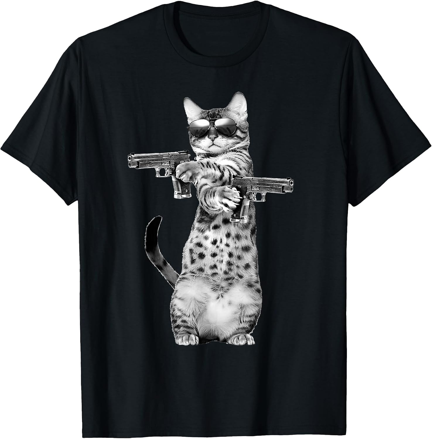 Funny Cat with Guns, Cats Lover T-Shirt