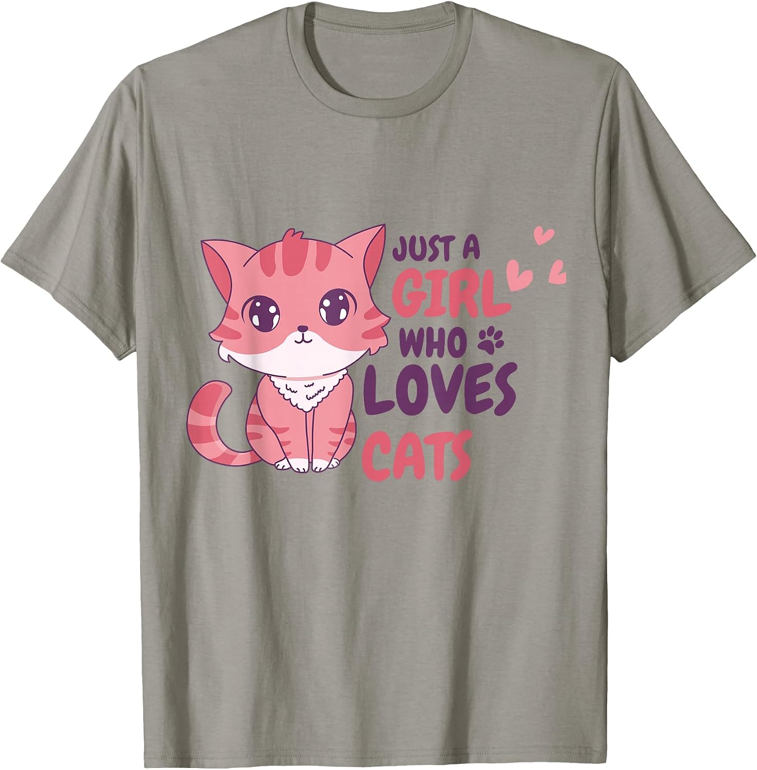 Just A Girl Who Loves Cats Cute Cat Shirt Gifts Kids Girls T-Shirt