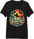 Surfer Girl Surfing Lover Hybiscus Flowers Merch