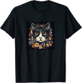 Cat Boho Flowers Graphic Merch