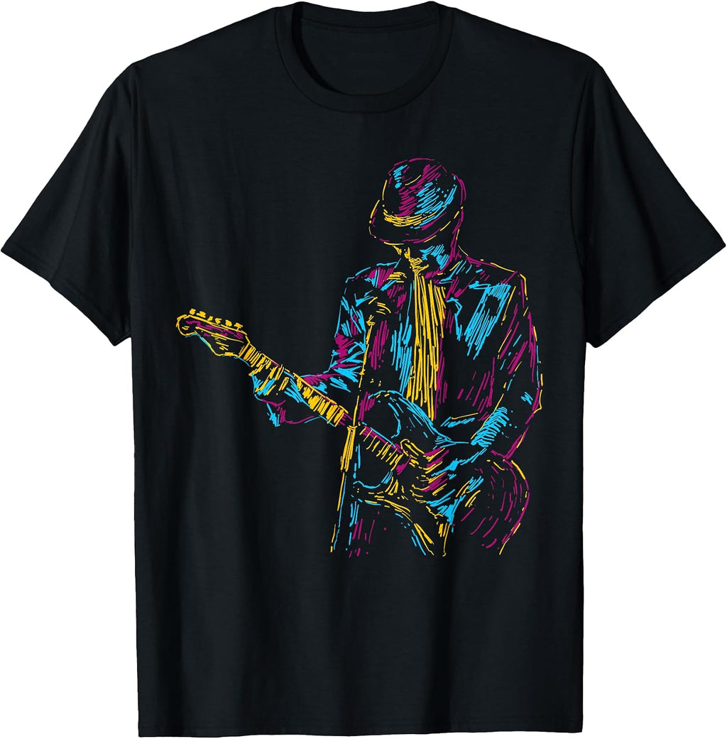 Abstract Art Musician Music Band bass Player T-Shirt Small