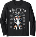 Funny Anatomy Australian Shepherd Dog Lover Aussie Owner Long Sleeve T-Shirt