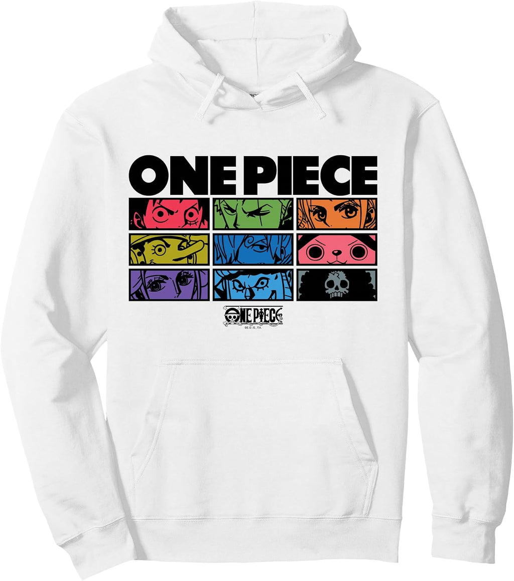Anime Character Eyes Colorful Pop Art Grid Pullover Hoodie