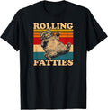 Rolling Fatties cat funny cute cat lover Kitten Owner retro T-Shirt