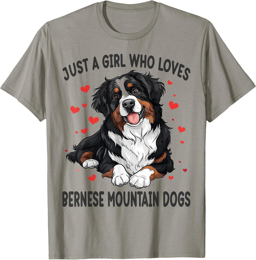 Just a Girl Who Loves Bernese Mountain Berner Dog Lover T-Shirt