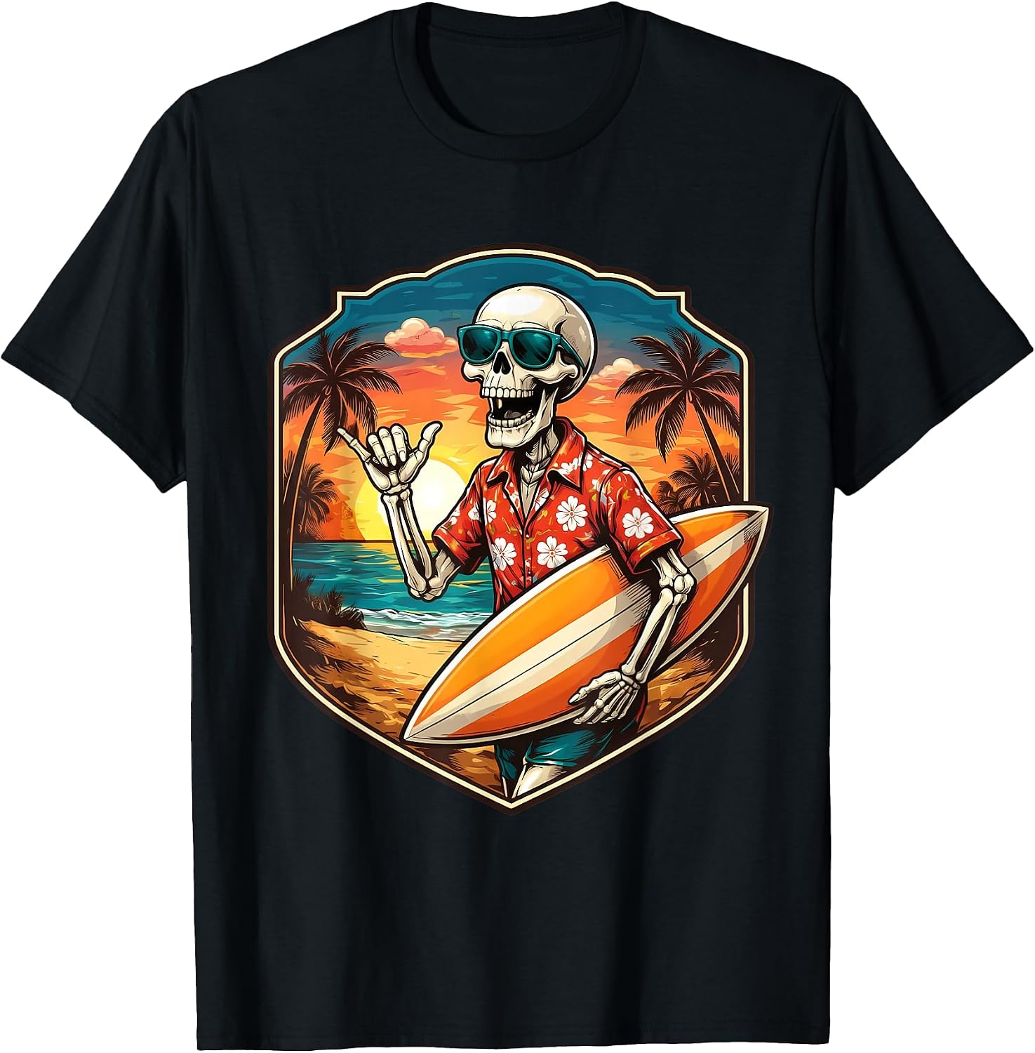 Skeleton Surfing Vintage Surfer Surf Board Merch