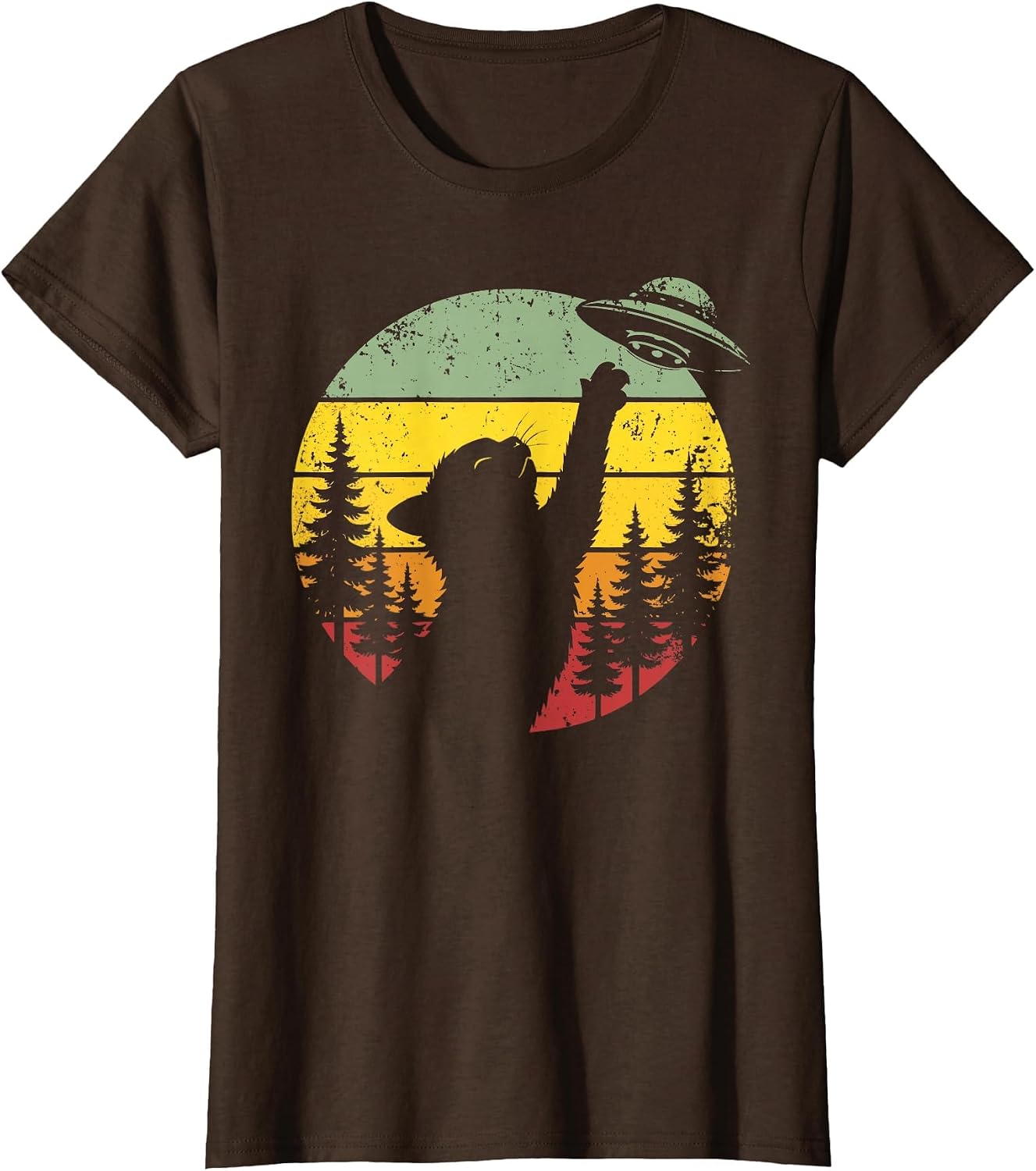 Alien Cat Sunset UFO Day Merch...