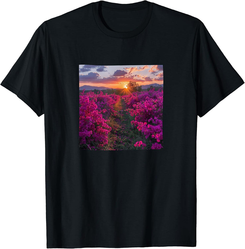 Bougainvillea Flower Field Beautiful Sunset Merch