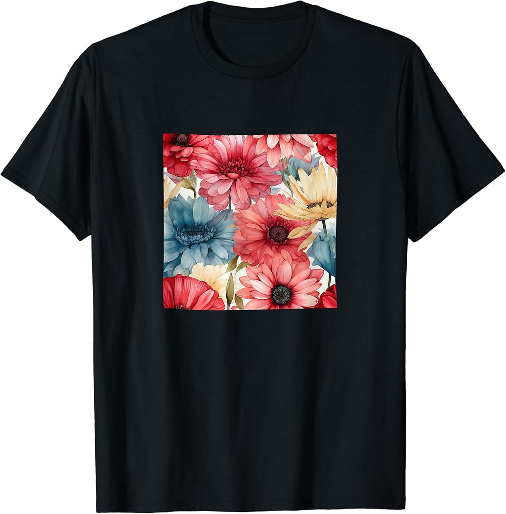 Gerbera Daisy Watercolor Wildflower Pattern Merch