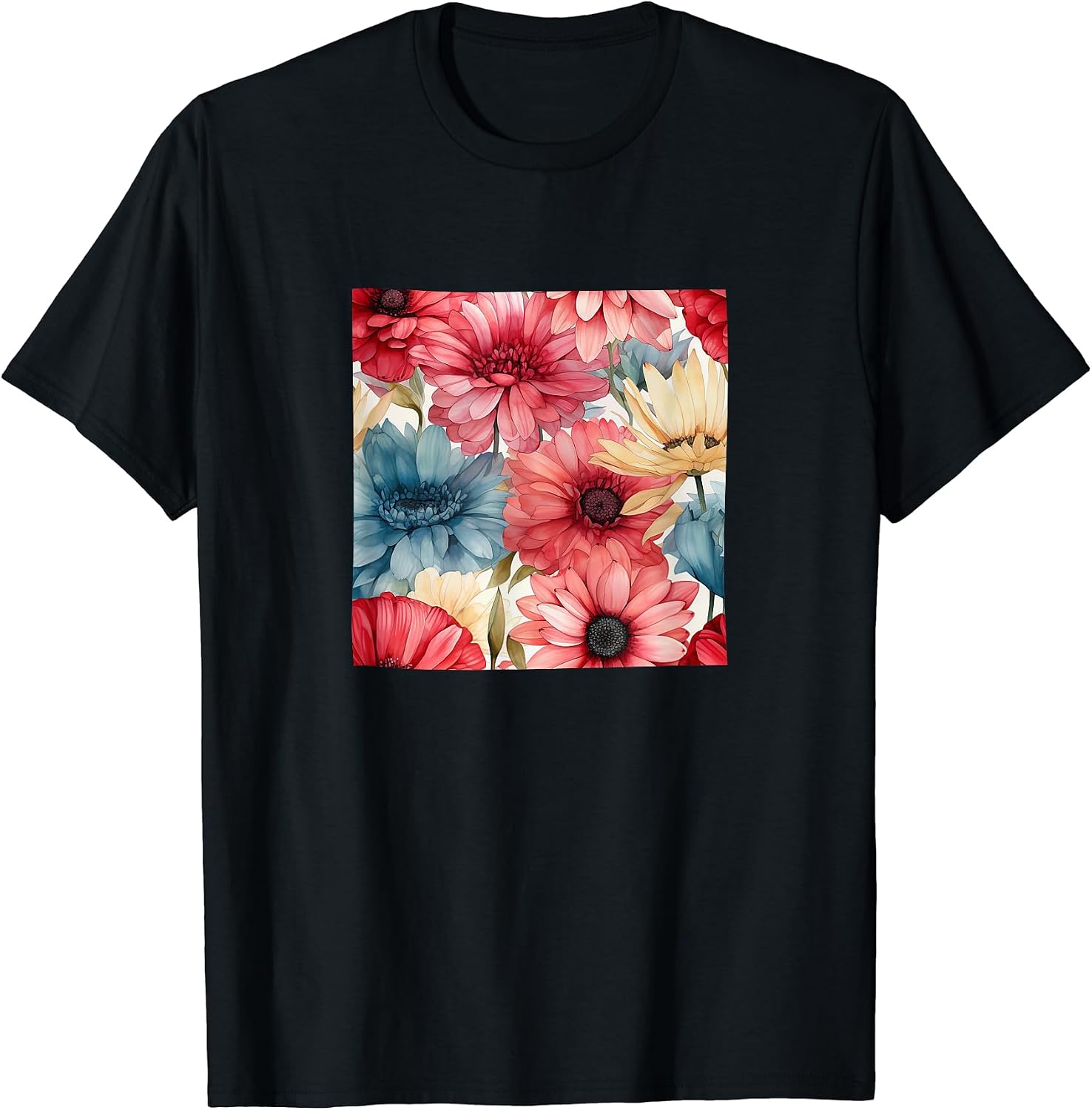 Gerbera Daisy Watercolor Wildflower Pattern Merch