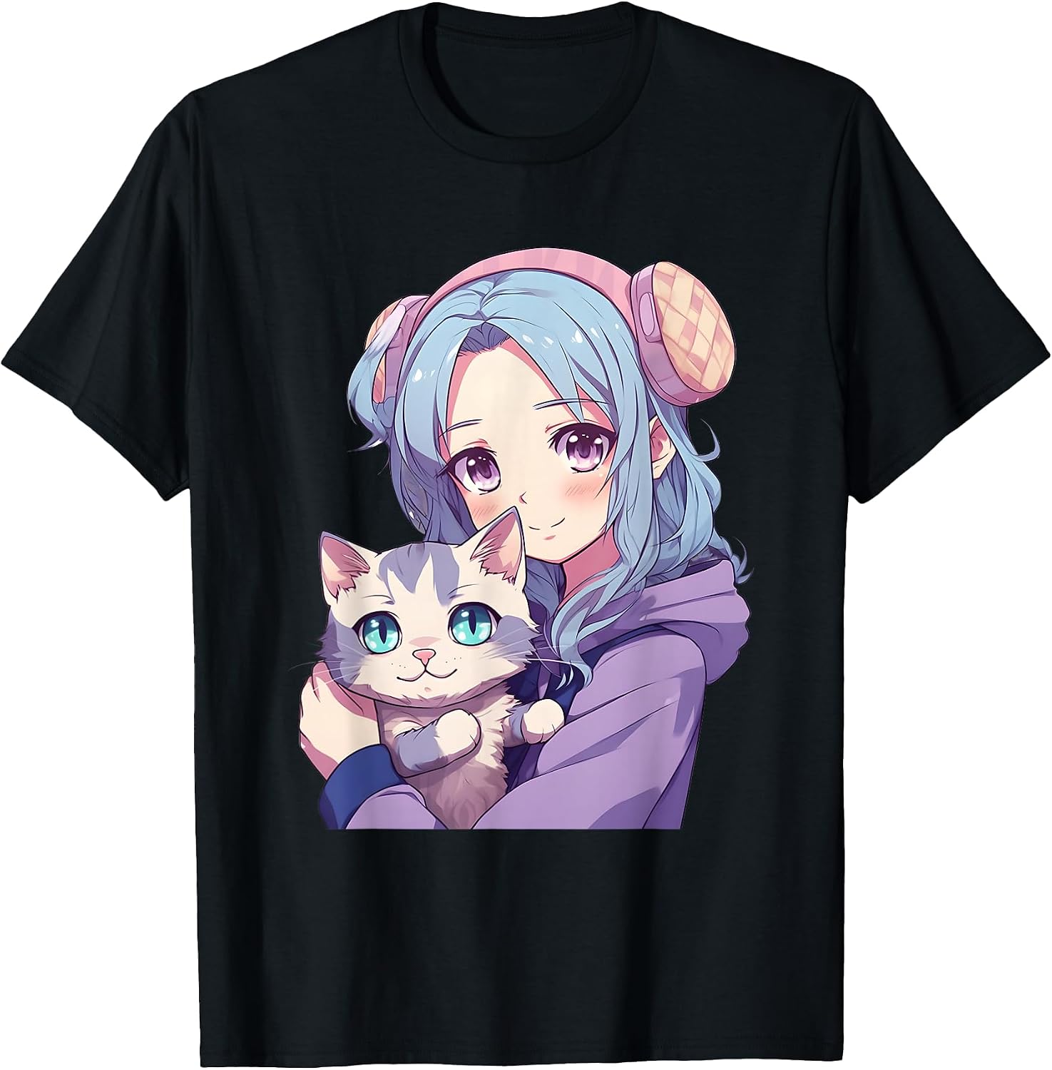 Anime Cat Girl Graphic Tees