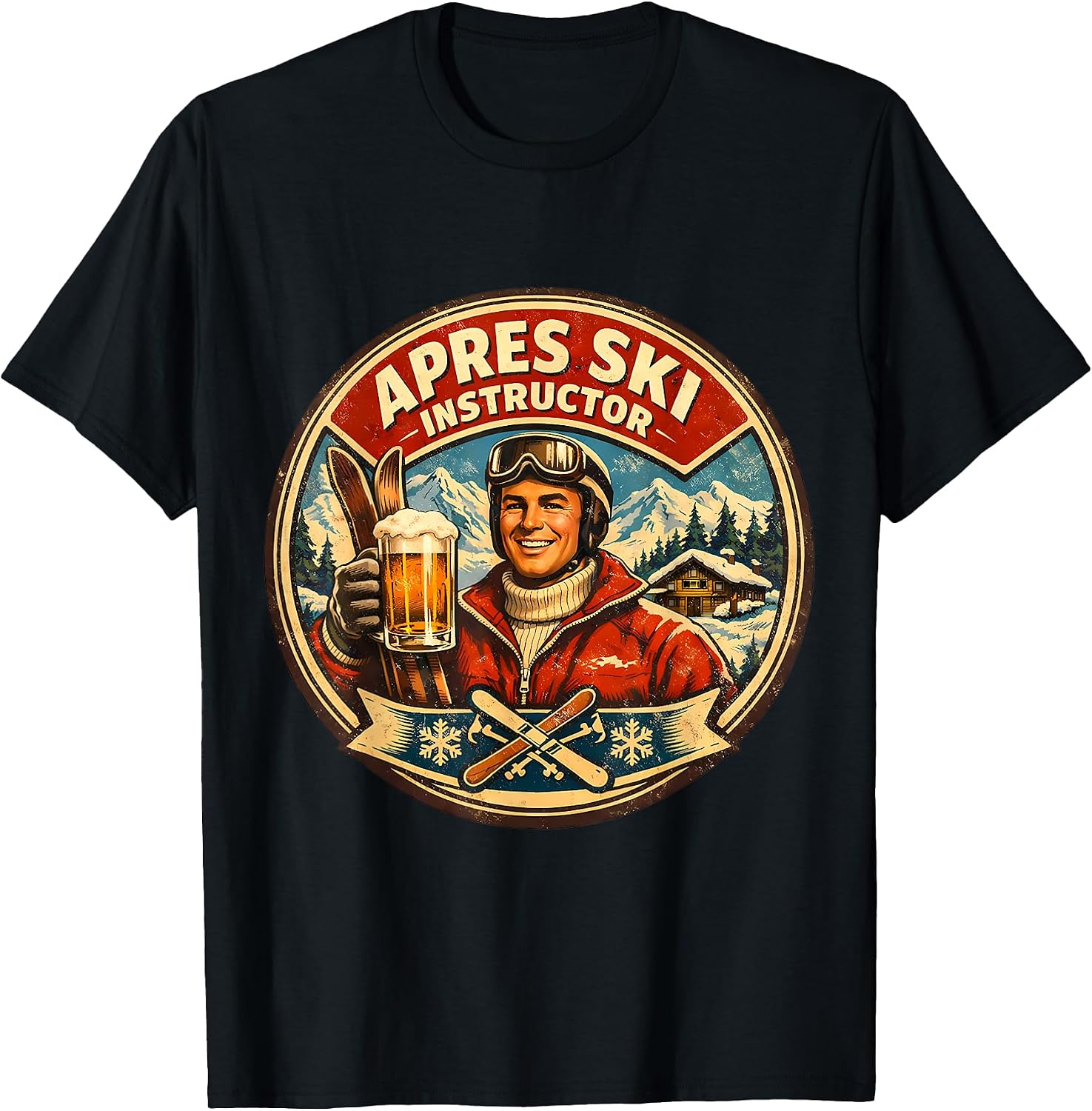 Mens Apres Ski Instructor Vintage Beer Merch
