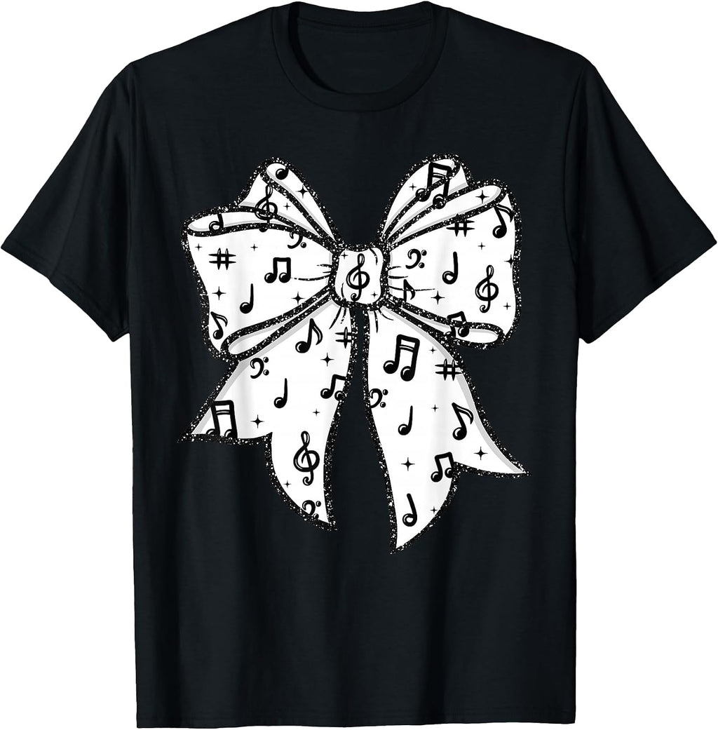 Music Notes Coquette Bow Music Teacher Musician