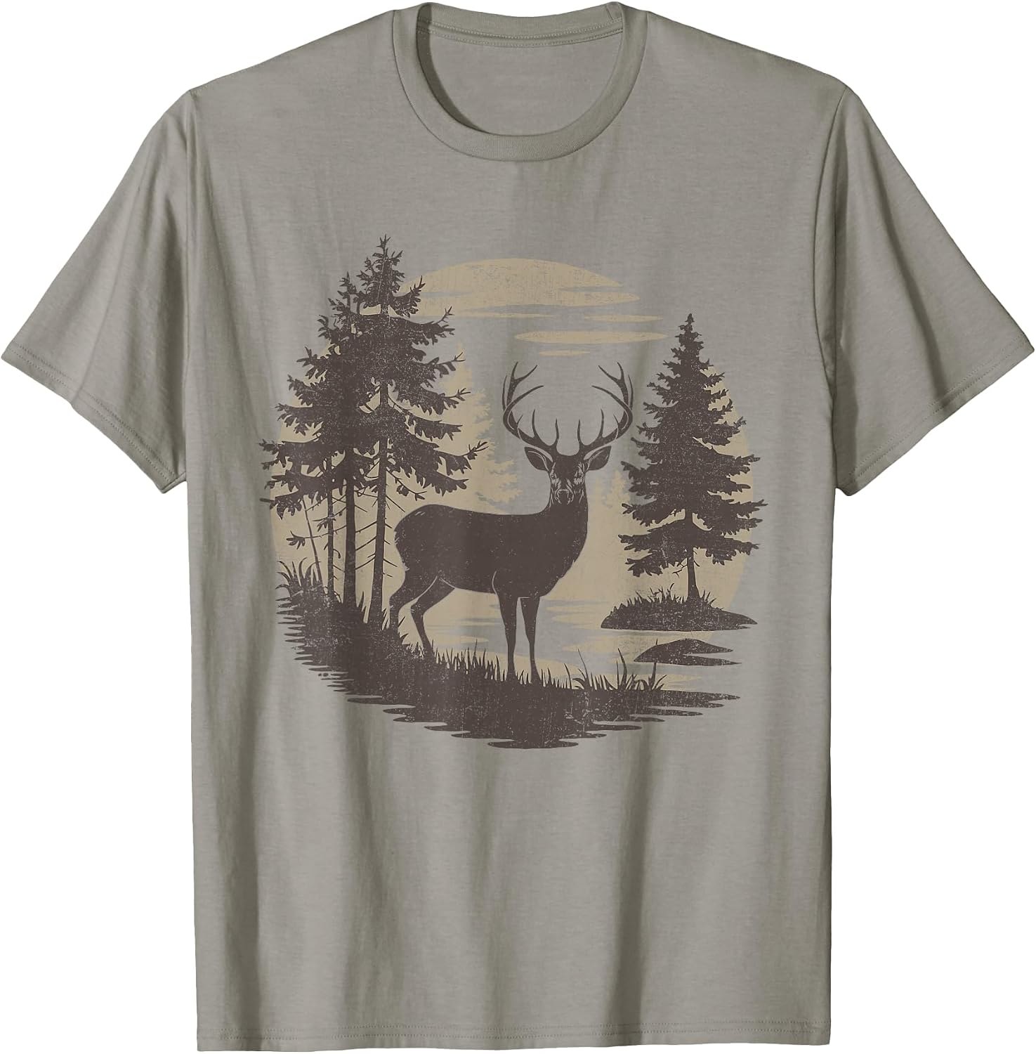 Retro Forest Trees Outdoors Nature Vintage Graphic