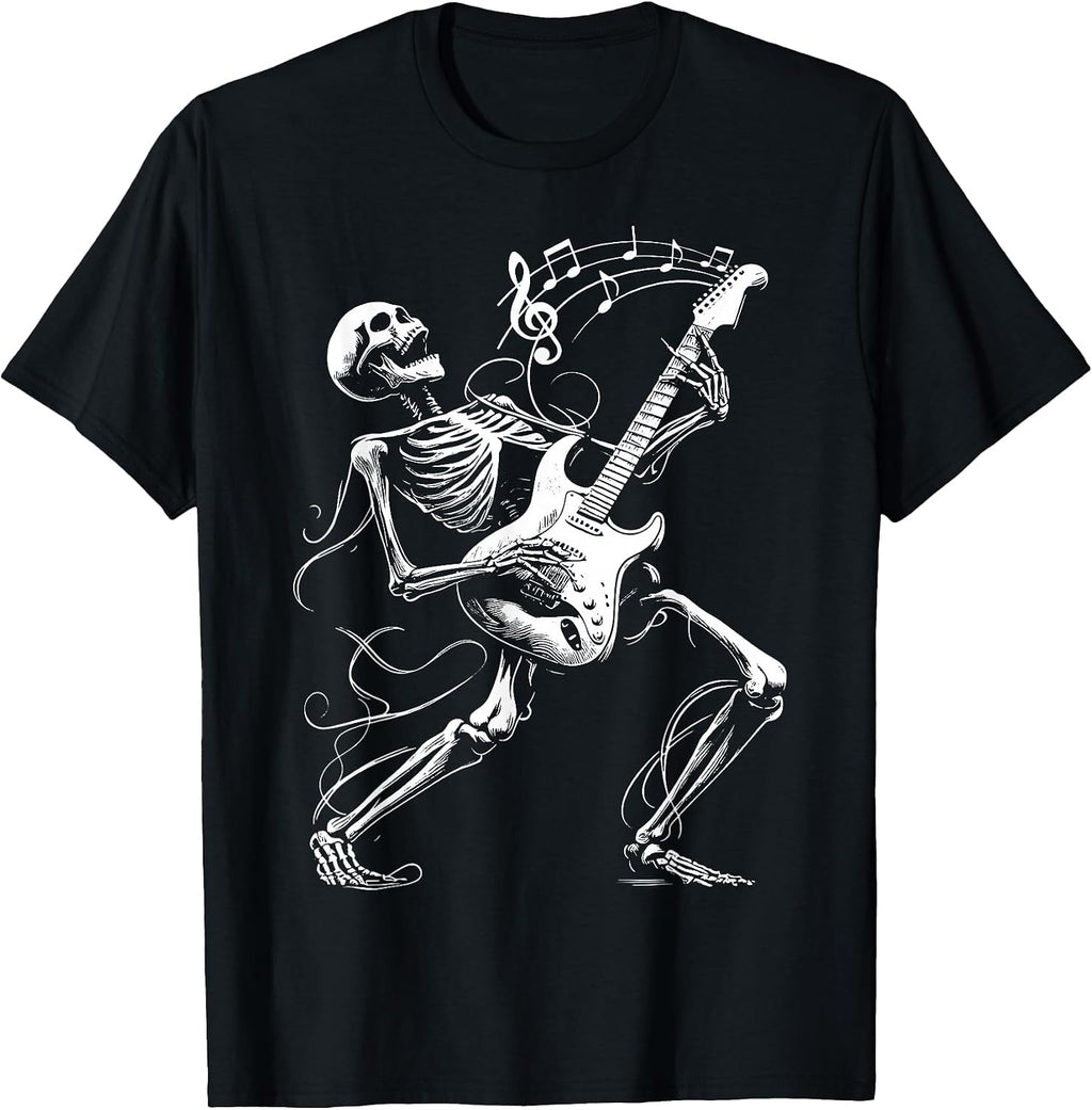 Skeleton Rock And Roll Apparel Gifts Graphic Tees