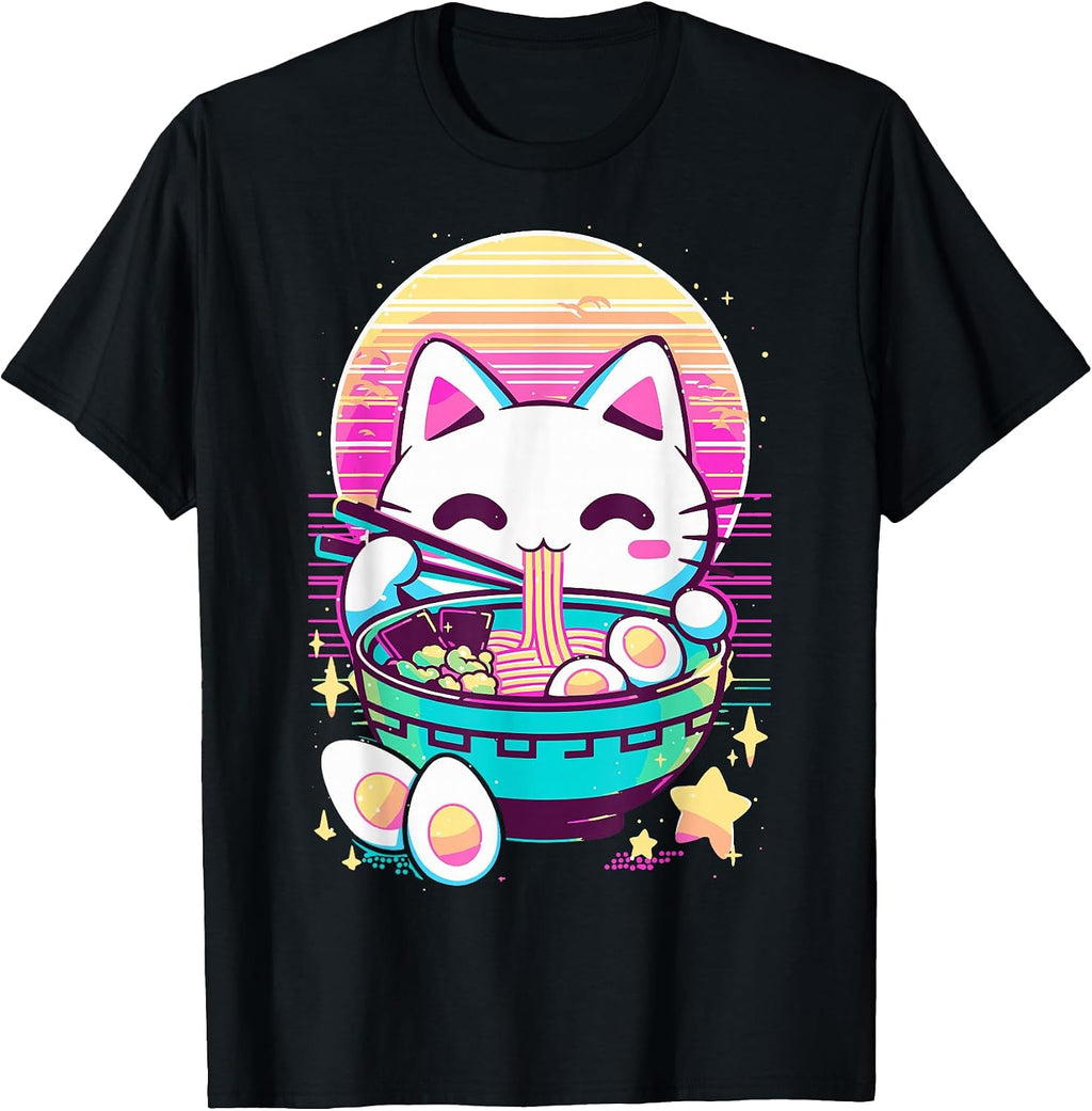 Retro Noodles Cute Cat Aesthetic Retro Kawaii
