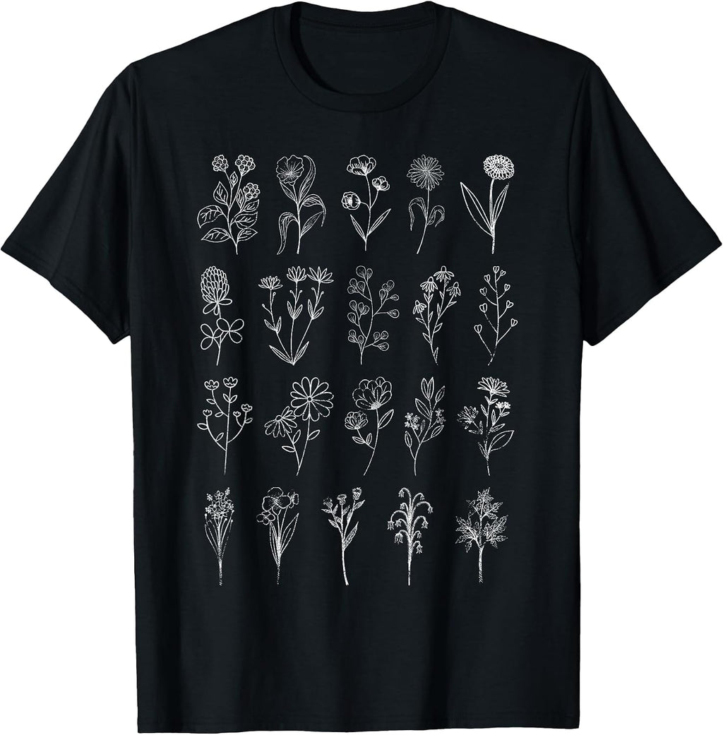 Vintage Inspired Flower Botanical Chart Naturalist