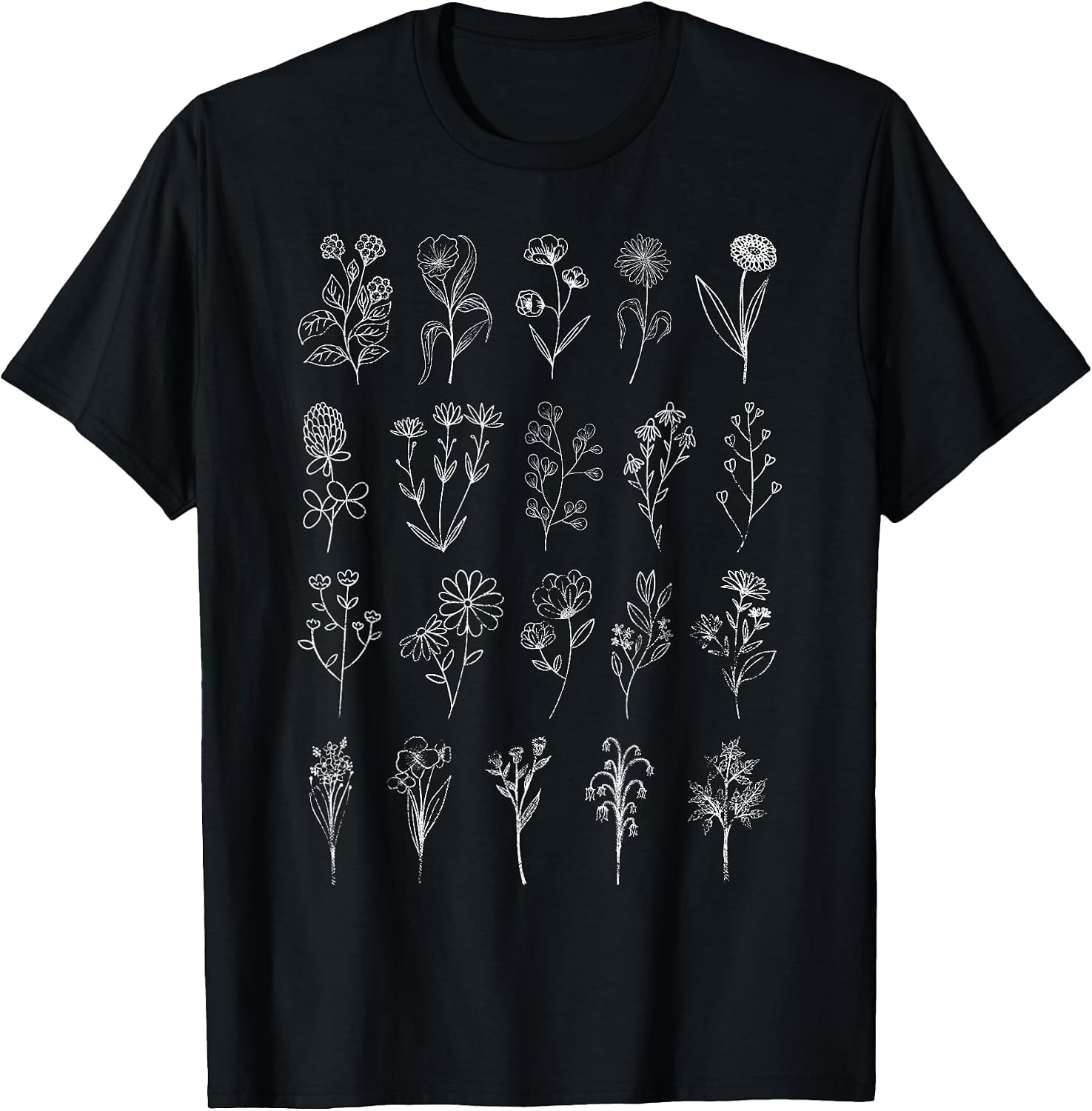 Vintage Inspired Flower Botanical Chart Naturalist