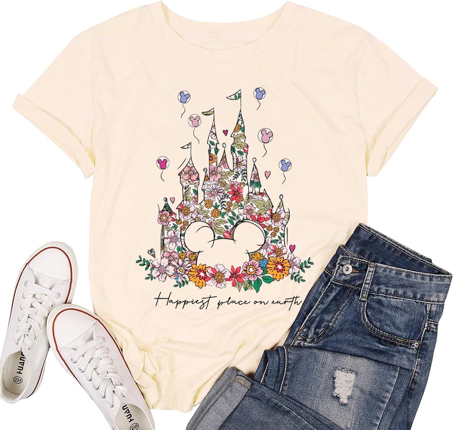 Magical Shirt for Women Castle Graphic Tee Magic Kingdom T Shirt Cute Holiday Vacation Shirt Short Sleeve Casual Tops