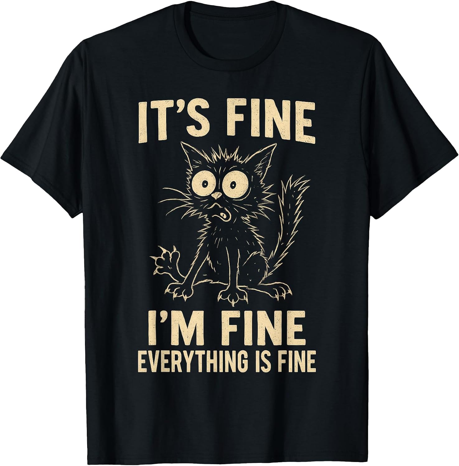 Funny Cat Graphic Tee Men Women Kids Weird Crazy Meme Cat T-Shirt