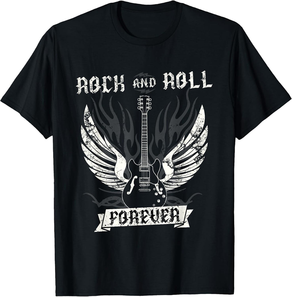 Guitar Wings 70s Vintage Retro 80s Rock & Roll Music T-Shirt