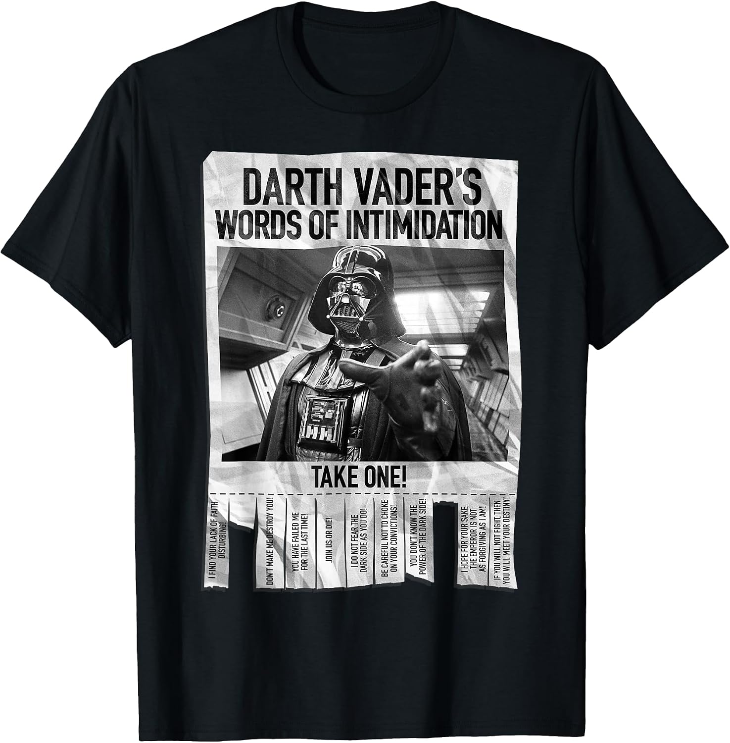 Darth Vader's Words Of Intimidation Poster T-Shirt