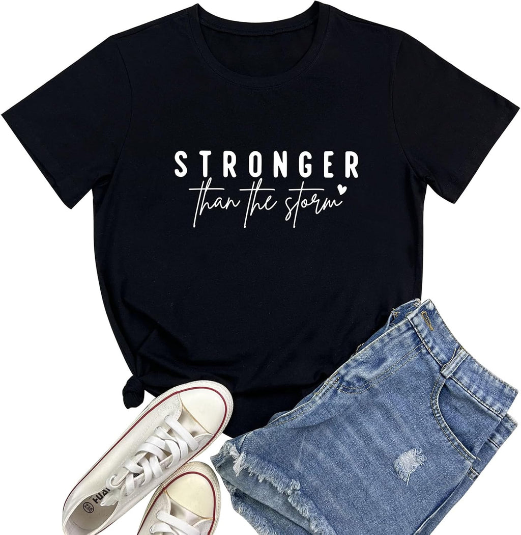 Women Stronger Graphic Tees Cute T-Shirts
