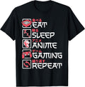 Eat Sleep Anime Gaming Repeat Otaku Gamer Shirts