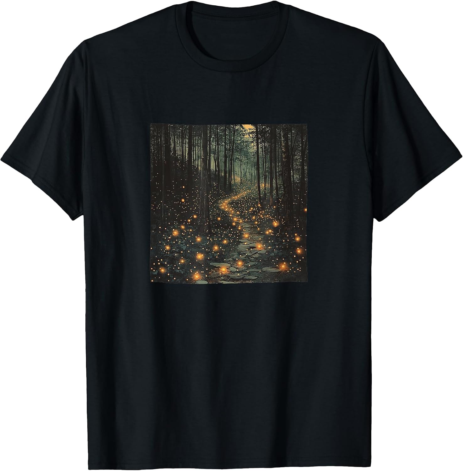 Forest With Fireflies Vintage Landscape Merch