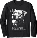 Pitbull Mom Grunge Vintage Dog Lover Design Long Sleeve T-Shirt