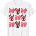 Cute Coquette Bow Crawfish Graphic Y2K Girls Women Aesthetic T-Shirt