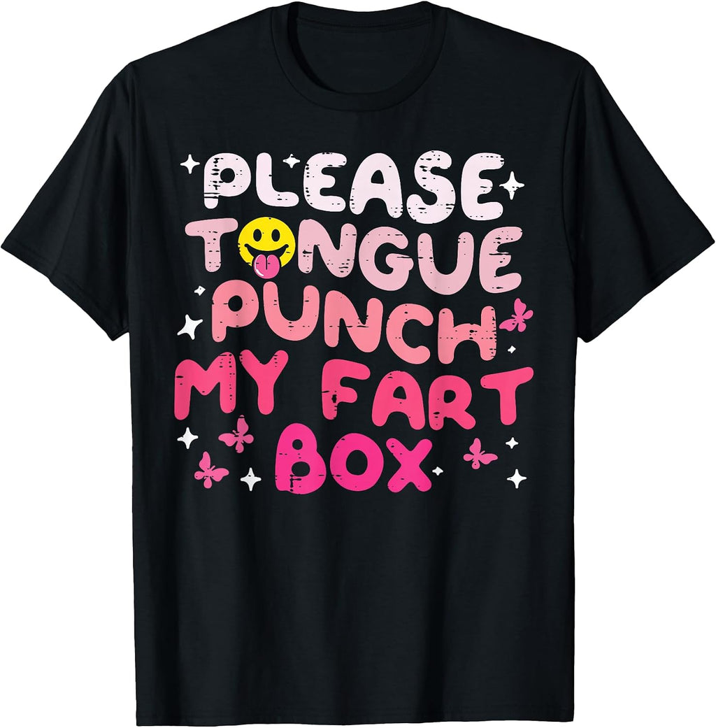 Inappropriate Please Tongue Punch Funny Cringe Men Women T-Shirt