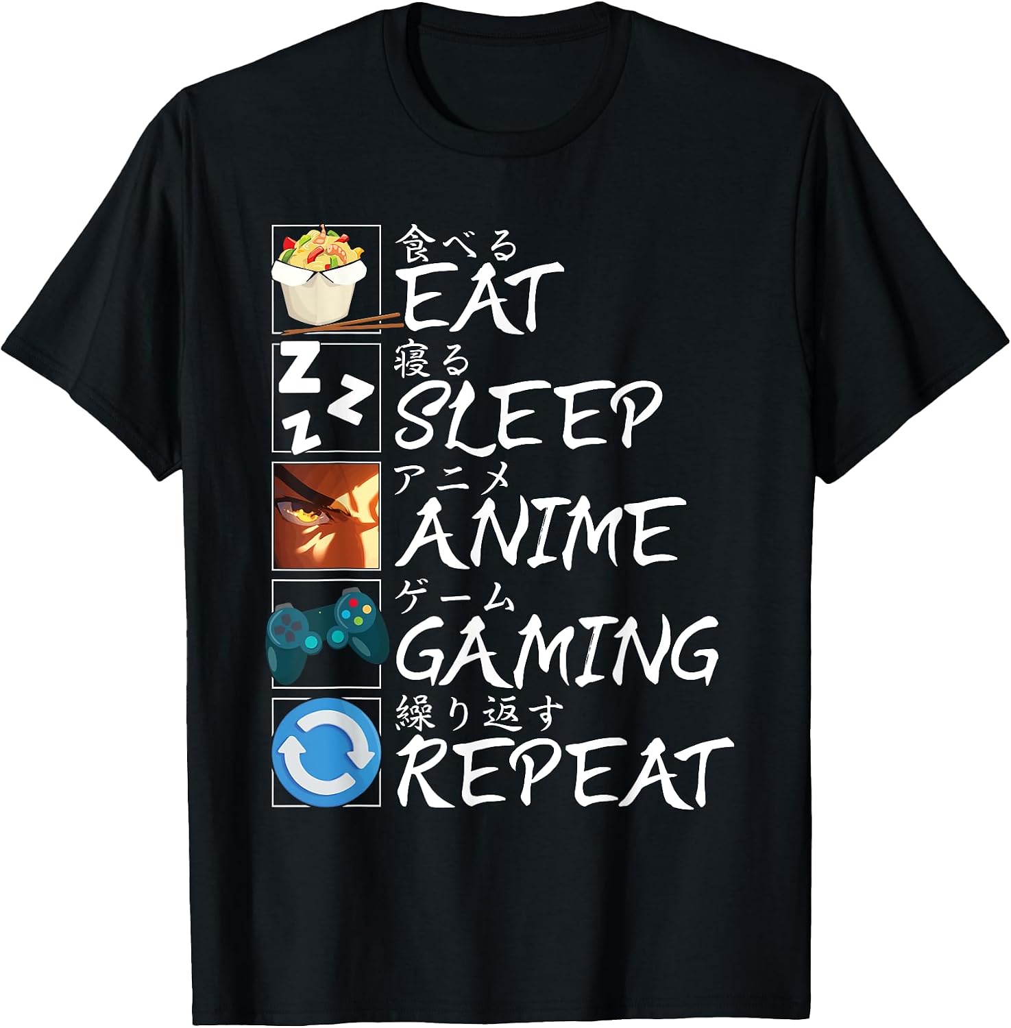 Eat Sleep Anime Gaming Repeat Design Boys Or Girls