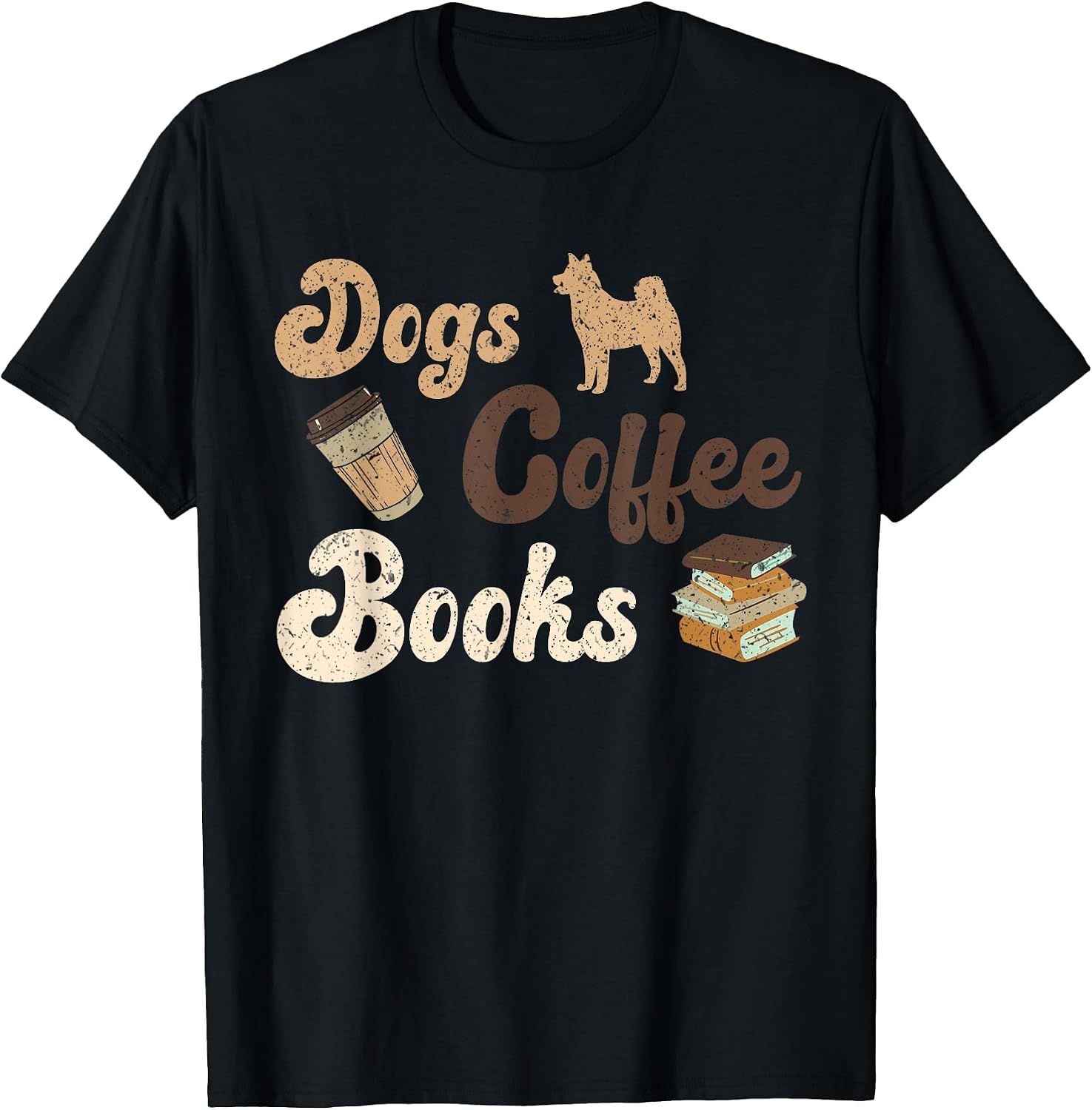Dogs Books Coffee for Book Lover Shelter