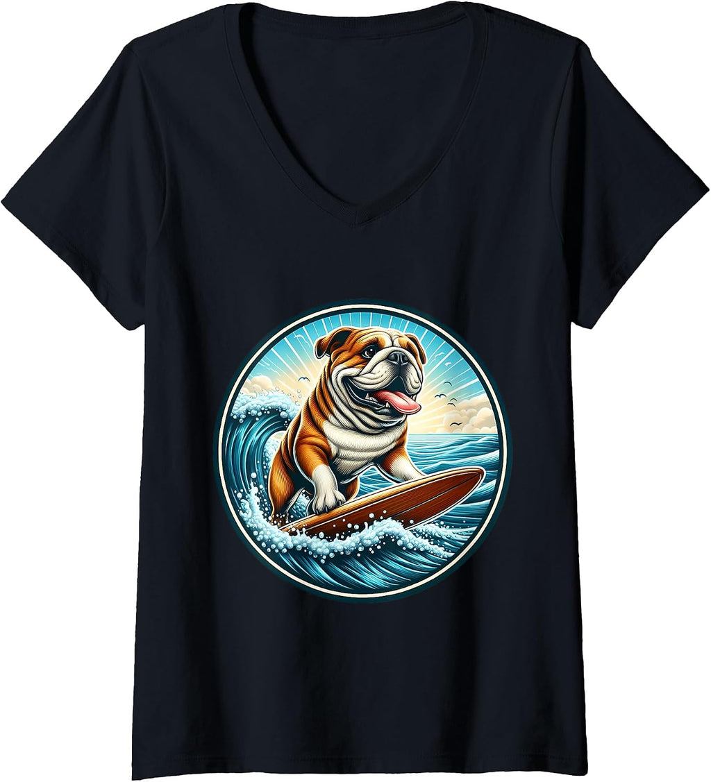 Bulldog Dog Surfing Surfer Owner Merch