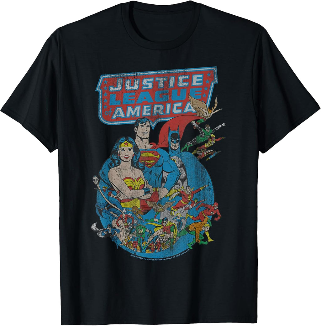 Justice League Retro Poster T-Shirt