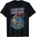 Justice League Retro Poster T-Shirt