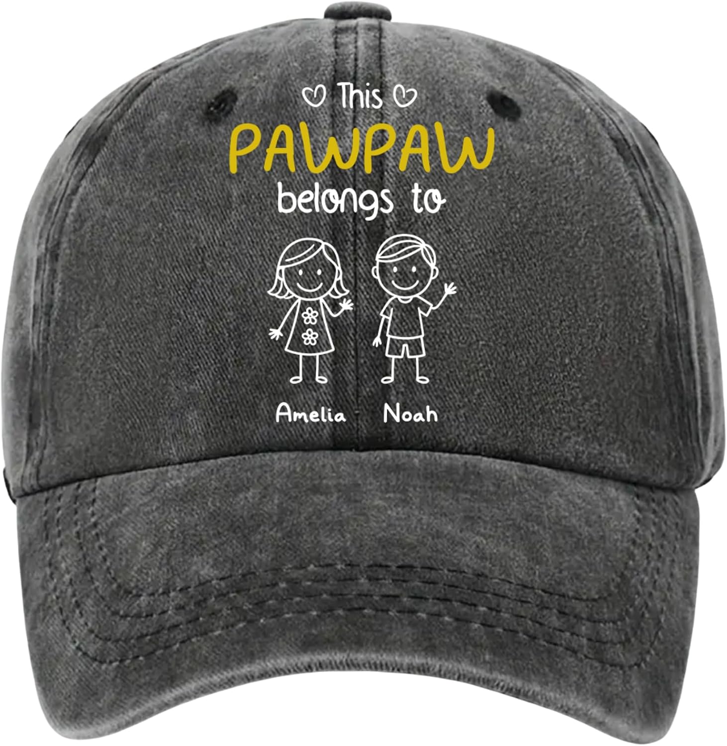 Grandpa Personalized Denim Cap – Custom Hat for Men, Grandpa Birthday Gift, Dad Hat, Father’s Day Present