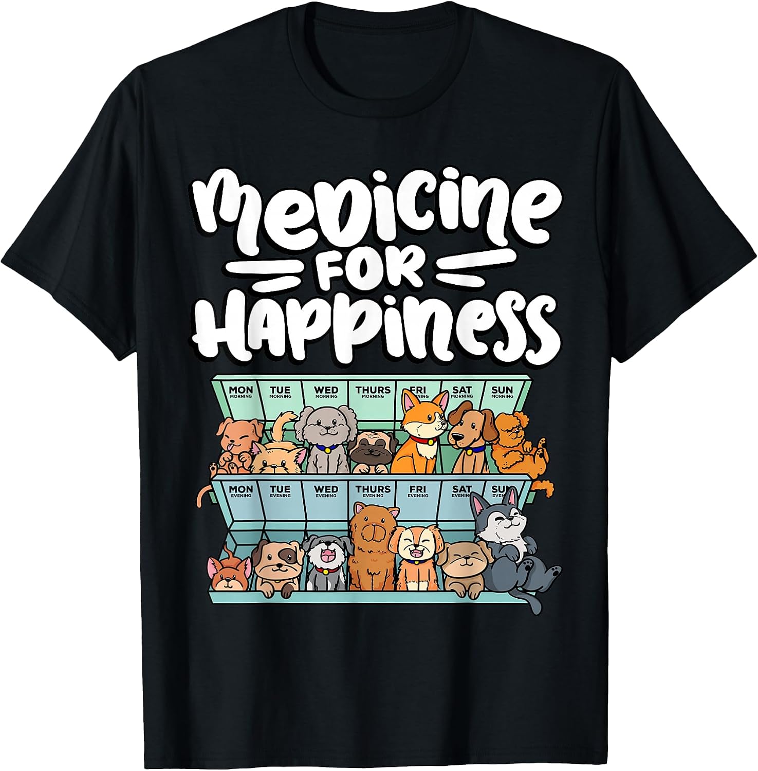 medication pill box with adorable companion dogs