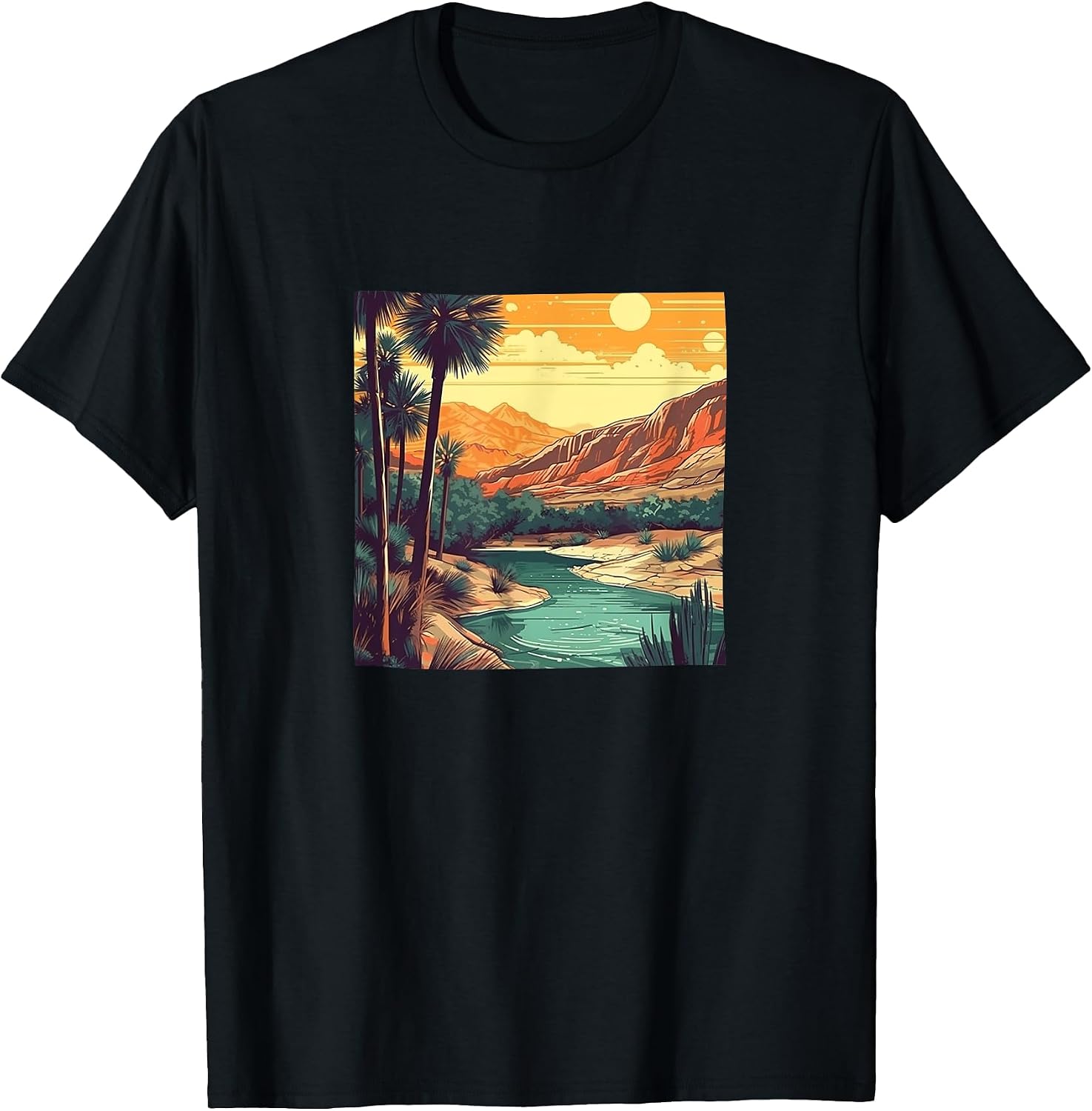 Desert Oasis Vintage Landscape Merch