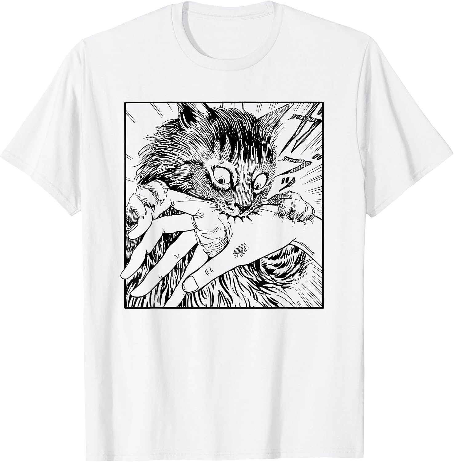 cat bite anime shirt