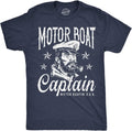 Mens Funny T Shirts Motor Boat Captain Sarcastic Sailor Graphic Novelty Tee for Men