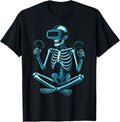 Skeleton Gamer VR Headset Funny Halloween Gaming T-Shirt