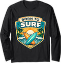 Womens Born To Surf Surfing Saying Girl Merch