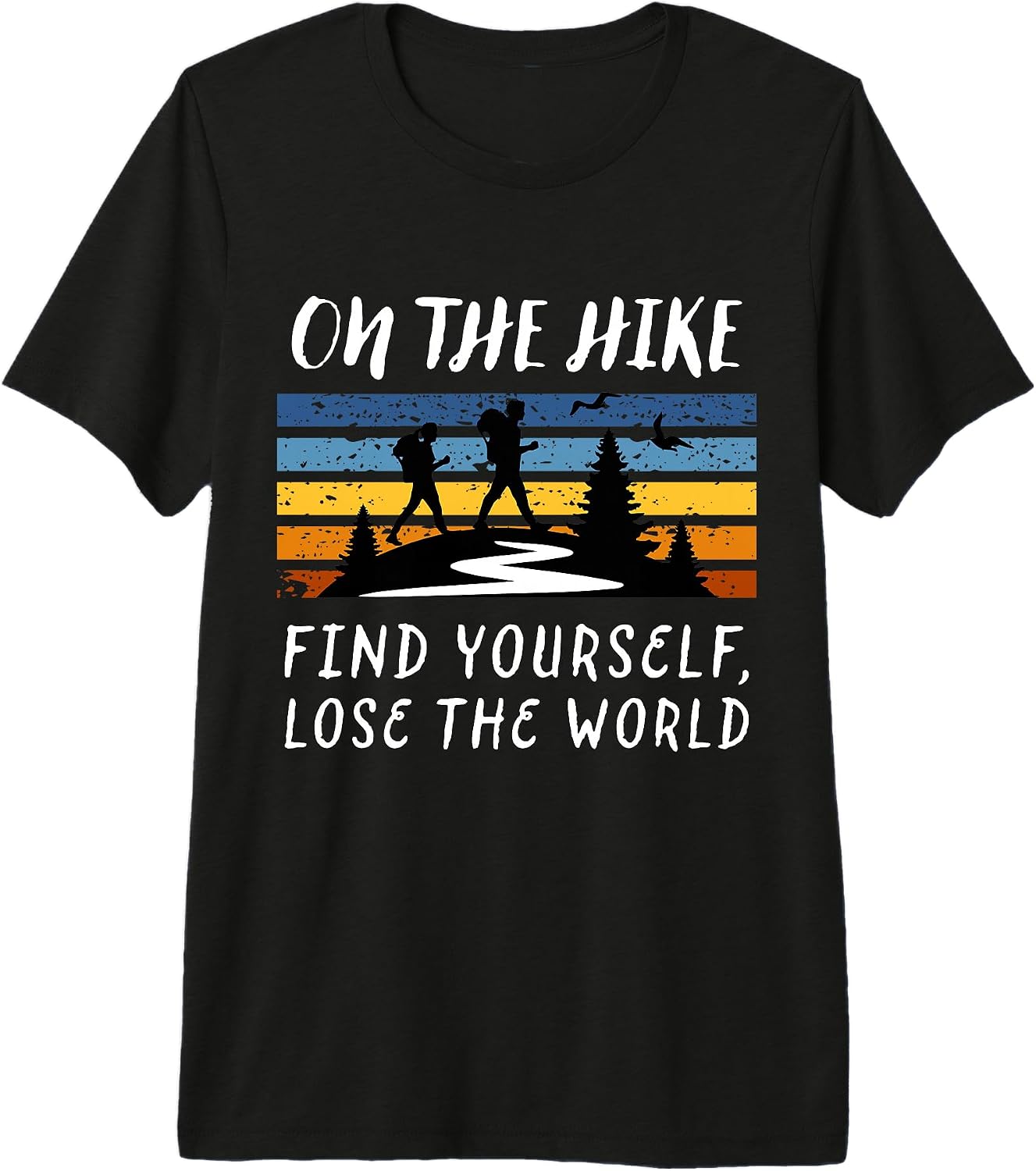 Retro Mountain Hiking Nature Forest Motivational