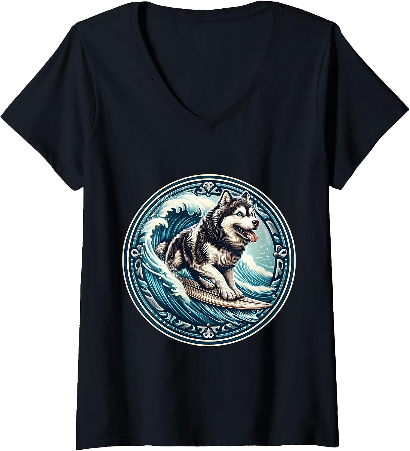 Siberian Husky Dog Surfing Surfer Owner Merch