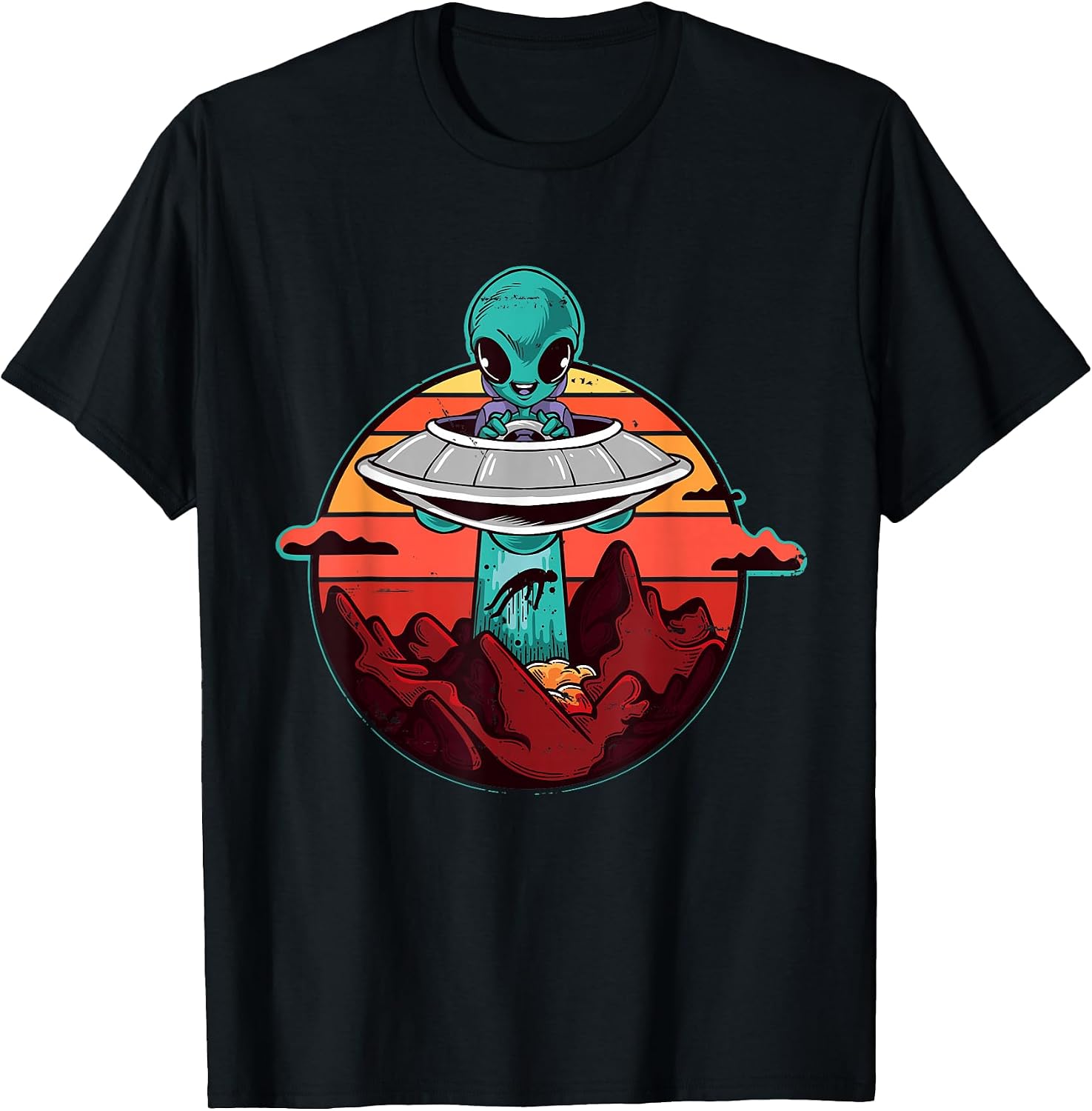 Retro Aliens Science Spaceship Merch Apparel T