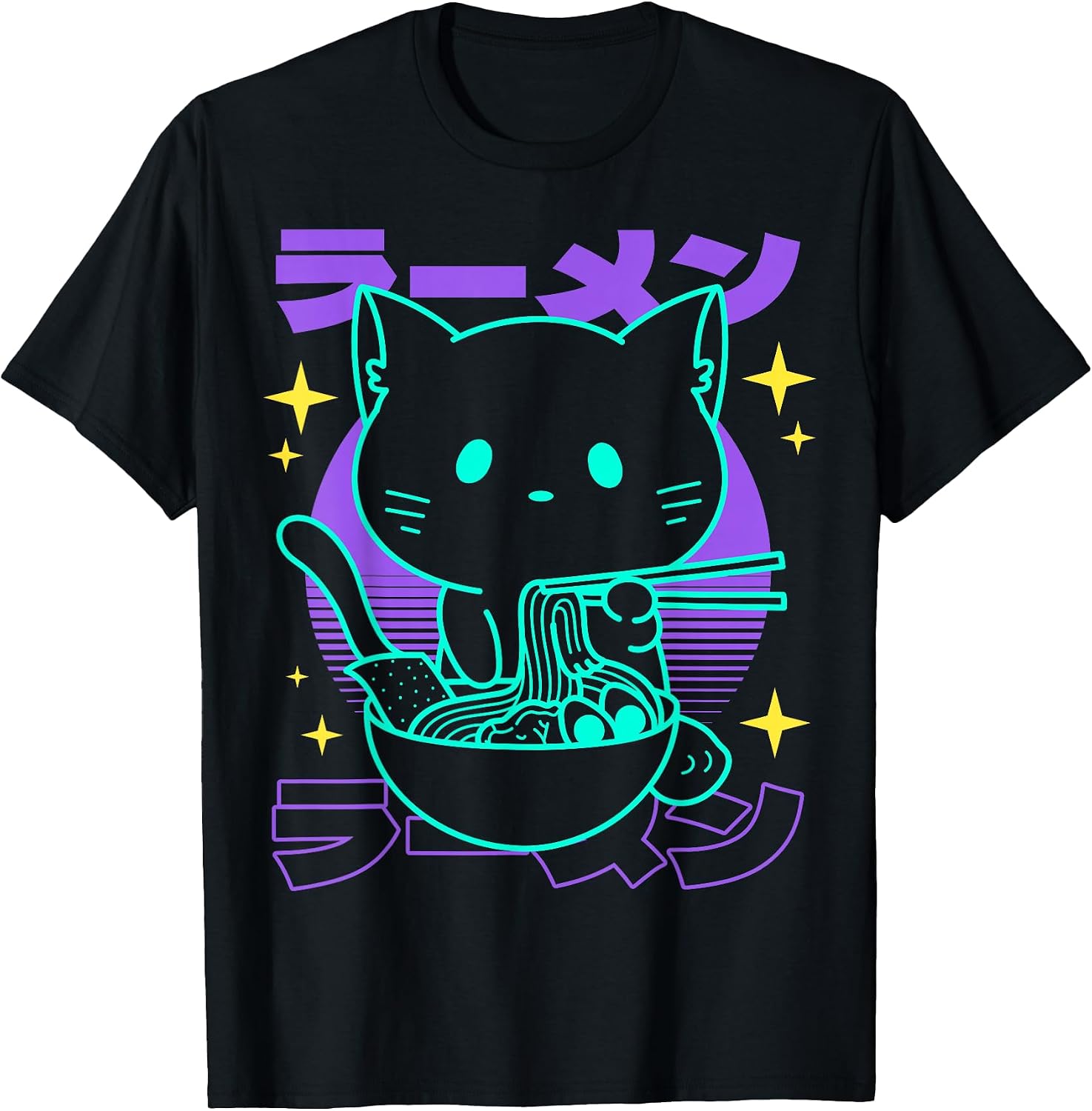 Anime Ramen Cat Retro Japanese Noodles Aesthetic