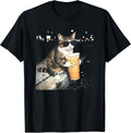 funny cat drinking iced coffee t-shirt